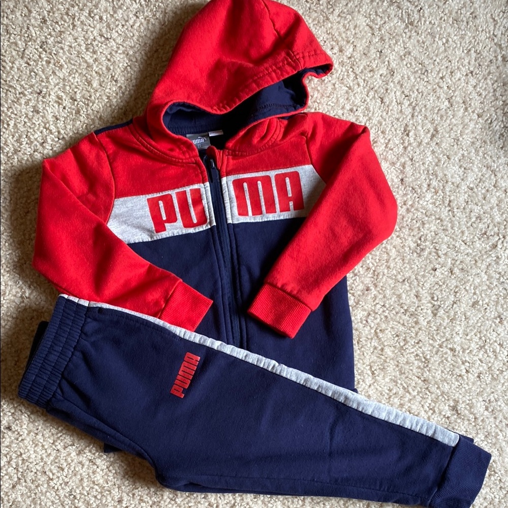 4T Puma Red and Blue Sweatpants Joggers